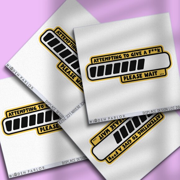 3pc - "Attempting to Give a F**k" Sticker Pack – Water Bottle, Tumbler, Laptop - Picture 1 of 8